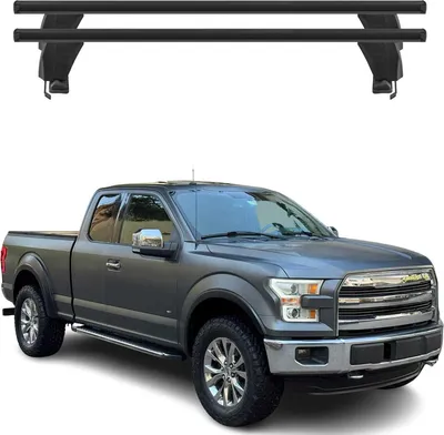 Image de Menabo Barres de toit Transversales pour Ford F150 2015-2025 Alu Noir ABE 2x