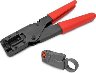 Produktbild von ARLI Kompressionszange + Abisolierer – Werkzeugset für F-Kompressionsstecker & Koaxialkabel