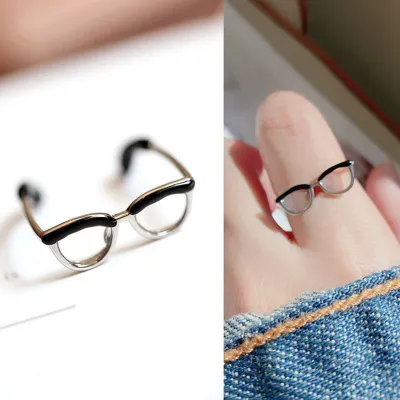 Produktbild von Damenringe, glatte Öffnung, verstellbarer Fingerring in Brillenform für Mädchen für den täglichen Gebrauch
