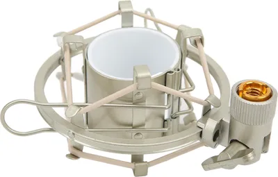 Productafbeelding van Microfoon-schokdempingshouder, 47–57 mm, microfoon-trillingsdempingshouder, adapterclip voor live-streamingopnames, metallic zilver