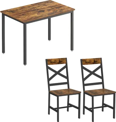 Produktbild von VASAGLE Essgruppe, Küchentisch-Set, 70 x 110 x 75 cm, mit 2 Stühle