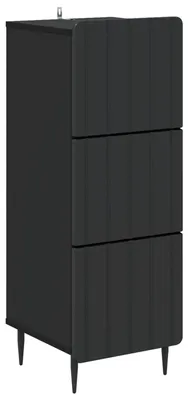 Image de vidaXL Commode noire 33 x 34,5 x 92 cm en aggloméré