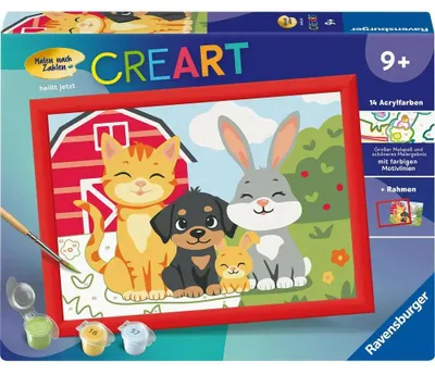 Produktbild von CreArt, Malen nach Zahlen Kinder - Pfotenbande