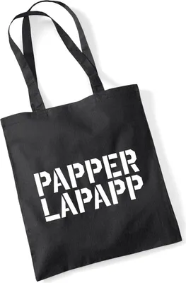 Produktbild von Huuraa Jutebeutel Papperlapapp Schriftzug 10 Liter Black Baumwolle Tasche Geschenkidee