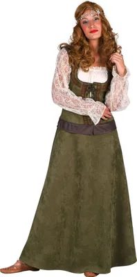 Produktbild von T3791-L Damen Maid Marian Robin Hood Burgfrau Kostüm Kleid Gr.L=42