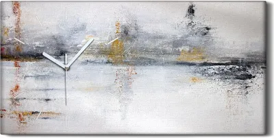 Produktbild von Leinwand Wanduhr Wandkunst Uhr Geräuschlos 60x30 Malerei Abstrakte Kunst - weiße Hände