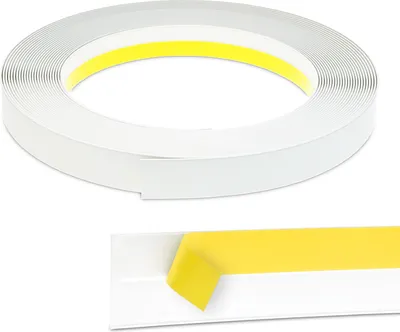 Produktbild von 10 Meter | PVC Fensterleiste 80mm | ohne Lippe | Farbe = Weiß | Abschlussleiste Flachleiste Zierleiste Leiste Kunststoffleiste Fenster Montage