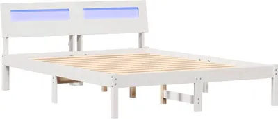 Immagine prodotto di vidaXL Struttura letto con testiera bianca 120 x 200 cm in legno massiccio di pino