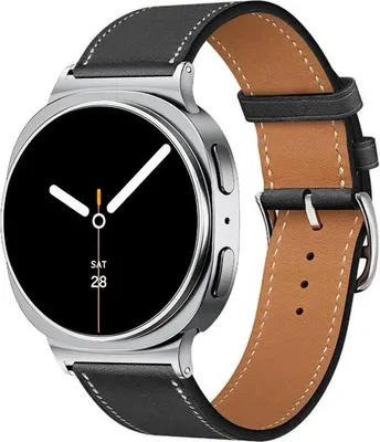 Produktbild von Strap-it Classic Lederband mit Schnallenverschluss - passend für Samsung Galaxy Watch 8 - 40mm / Galaxy Watch 8 - 44mm / Galaxy Watch 8 Classic (schwarz)