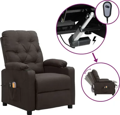Image de Fauteuil électrique de massage Taupe Tissu