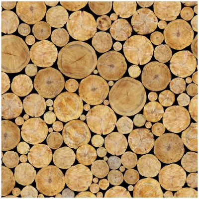 Produktbild von Wallario Memoboard Magnettafel aus Glas, Größe 50 x 50 cm, Motiv Holzstapel rund