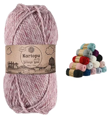 Produktbild von 100g Strickgarn Melange Wool Strick-Wolle Garn Häkelgarn Wolle Farbwahl