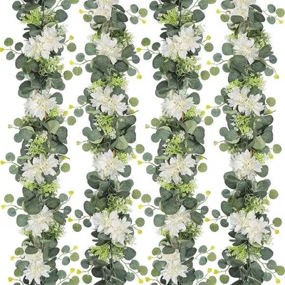 Immagine prodotto di Ghirlande floreali all'eucalipto, 15 m, 4 pezzi, decorazione