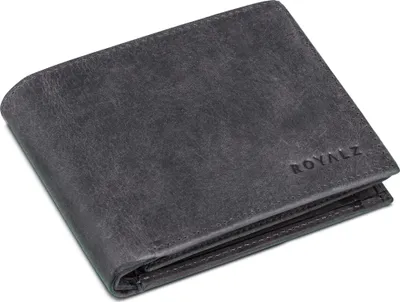 Produktbild von ROYALZ "Detroit" Geldbörse Herren Leder RFID-Schutz Geldbeutel kompaktes Portemonnaie Querformat Männer Brieftasche im Vintage Design