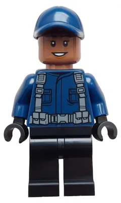 Obrázek produktu pro LEGO Minifigurka: Strážkyně/řidička ACU, tmavě modrá čepice, černé nohy (jw123)
