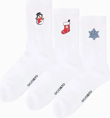 Produktbild von Occulto Damen & Herren Weihnachts Tennissocken 3er Pack (Modell: Claus)