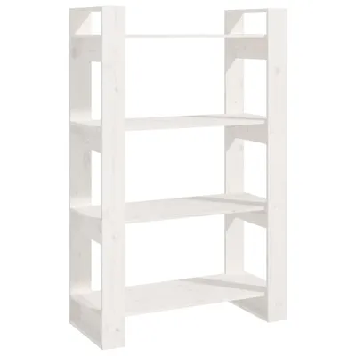 Image de vidaXL Bibliothèque/séparation de pièce blanc 80x35x125 cm pin massif