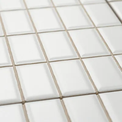 Produktbild von Fliese Weiß Matt | 20x20 VORGESCHNITTEN (2,5x5) | 1 m²/s