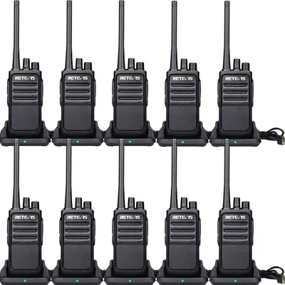 Produktbild von Retevis RT617 Funkgerät, Lizenzfrei Walkie Talkie, Notfall Funkgeräte, 16 Kanäle, CTCSS/DCS, VOX, SCAN, Wiederaufladbar Walkie Talkies Set für Schule, Sicherheit Outdoor(10 Stück, Schwarz)