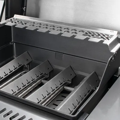 Image de Multistation en acier inoxydable | Grille de maintien au chaud pour Napoleon Rogue 425, Freestyle 425, Legend 425 | avec support Drumstick | 3mm d'épaisseur