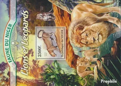 Produktbild von Briefmarken Niger 2013 Mi Block 167 (kompl. Ausg.) postfrisch Leoparden und Löwen (Panthera pardus)