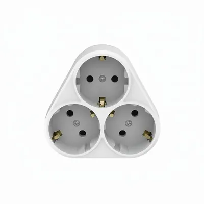 Produktbild von Braytron kompakter 3 Fach Mehrfachstecker Steckdosenadapter Steckdosen Typ F Steckdosenverteiler Dreiecksform
