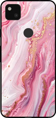 Productafbeelding van Telefoonkoffer voor Google Pixel 4A met marmerprint - TPU achterkant, marmerdesign - roze