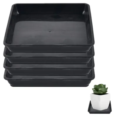 Produktbild von 4 Stück Kunststoff Pflanzenuntersetzer 22cm Quadratisch