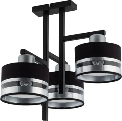 Obrázok produktu pre Trojité dekoratívne dizajnové stropné svietidlo moderné čierno-strieborné Pro 3xE27 15W Sigma Lighting