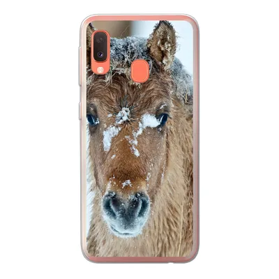 Produktbild von MuchoWow® Handyhülle Schutzhülle Hülle für Samsung Galaxy A20e Junges Fjordpferd mit Schnee bedeckt Silikon Softcase Handy Hülle - Abdeckung