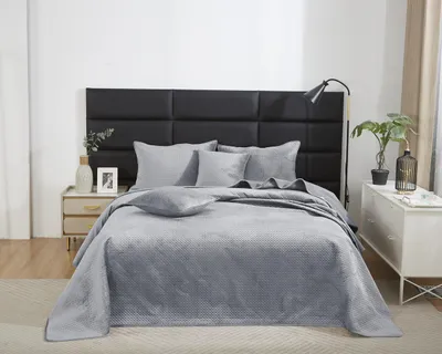 Produktbild von Gesteppte Tagesdecke VELVET KAPA DECKE 140x200 MAYA GRAU