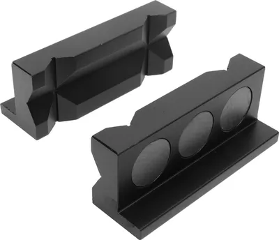 Immagine prodotto di 2 ganasce per morsa, lega di alluminio, blocco ganasce magnetico, inserto di serraggio, cuscinetto di protezione