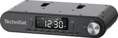 A black TechniSat Viola kitchen radio with a silver dial is shown against a white background.