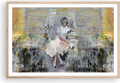 Produktbild von Gerahmtes Poster - Rahmen in heller Eiche - Zeitgenössisch Malerei Frau - 91,5x61 cm - Wand Bild - Wanddeko - Wandbilder - Kunstposter - Wandposter - Bilderrahmen - Bilder - Kunstdruck P2NAA91x61-4596