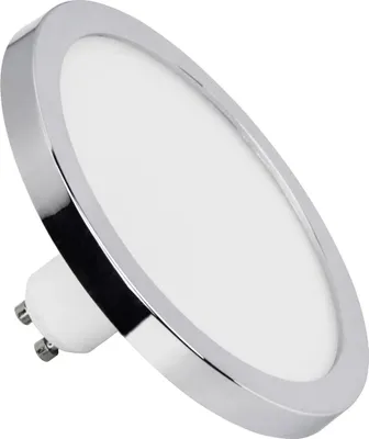 Produktbild von LightMe LED Mini-Panel Chrom Ø11cm Lampe 6W GU10 matt 500lm Click-CCT 2700K & 4000K per Lichtschalter