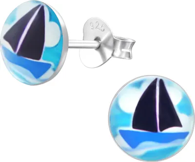 Produktbild von Ohrringe Ohrstecker 925 Sterling Silber mit Segelboot