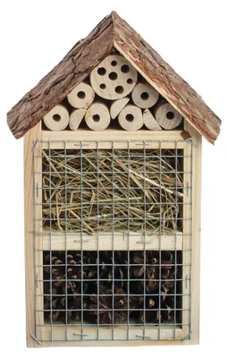 Productafbeelding van Bijenhotel van massief hout voor insecten, natuurlijk en duurzaam
