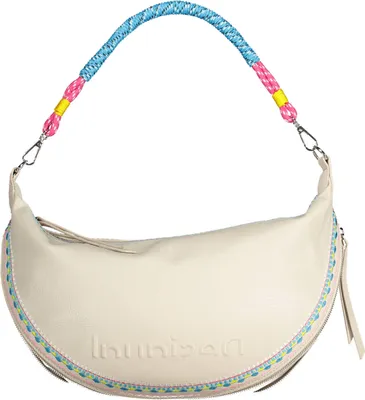 Produktbild von Weiße Damenhandtasche mit Stickerei und abnehmbarem Schultergurt
