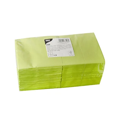 Produktbild von 250 Papstar Servietten, 3-lagig 1/4-Falz 24 cm x 24 cm limonengrün 87226
