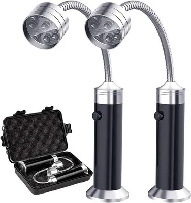 Productafbeelding van Flexibele, 360° draaibare, magnetische, zwarte set van 2 stuks, geschikt voor buitengebruik