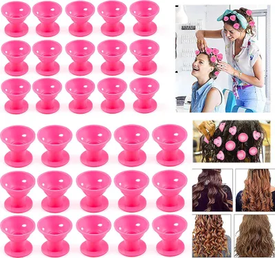 Produktbild von Lockenwickler über Nacht - Haar Locken Curler ohne Hitze machen - 30 Stück (Rosa)