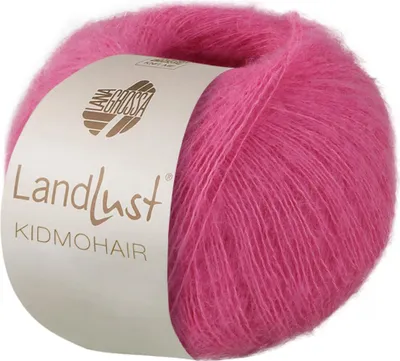 A ball of pink yarn with a label.