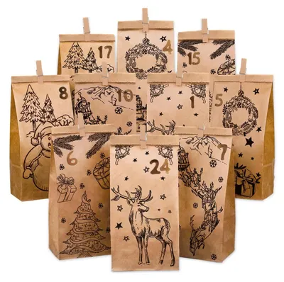 Obrázek produktu pro Adventní kalendář k naplnění - 24 kusů - 18 x 9 x 5,5 cm - Papír