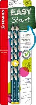 Obrázek produktu pro Ergonomická trojhranná tužka pro leváky - STABILO EASYgraph v petrolejové barvě - balení 2 ks - tvrdost HB
