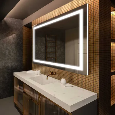 Zdjęcie produktu dla Artforma Lustro łazienkowe z oświetleniem LED 170x90 cm | Kolor LED: zimny biały 7000K | Przełącznik: dotykowy | LED015