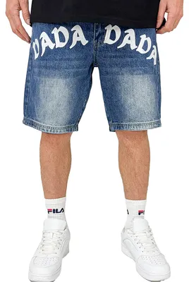 Obrázek produktu pro DADA Supreme volné baggy džínové šortky s logem na přední straně, velikost: 36W