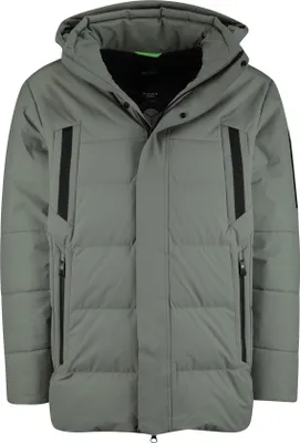 Produktbild von Boss Green Winterjacke uni grün normale Passform Kapuze