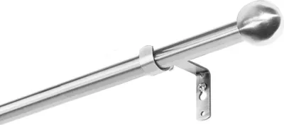 Produktbild von SN Deco Vorhangstange Kugel, 1-läufig, nickel-satiniert, Ø16 mm, 160 cm, inkl. Zubehör, Fixmaß