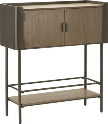 Konsole Toronto 42 x 110 x 100 cm Metall Tanne MDF Braun_Natur24