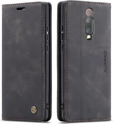 Immagine prodotto di Xiaomi Mi 9T Case, Retro Custodia in Finto cuoio, tasche per carte, chiusura magnetica, custodia con funzione stand per Xiaomi Mi 9T nero